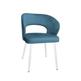Krzesło tapicerowane AURA MG33 niebieskie na białej nodze