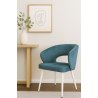 Krzesło tapicerowane AURA MG33 niebieskie na białej nodze