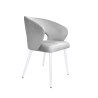 Krzesło tapicerowane AURA MG39 jasny szary na białej nodze