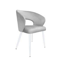 Krzesło tapicerowane AURA MG39 jasny szary na białej nodze