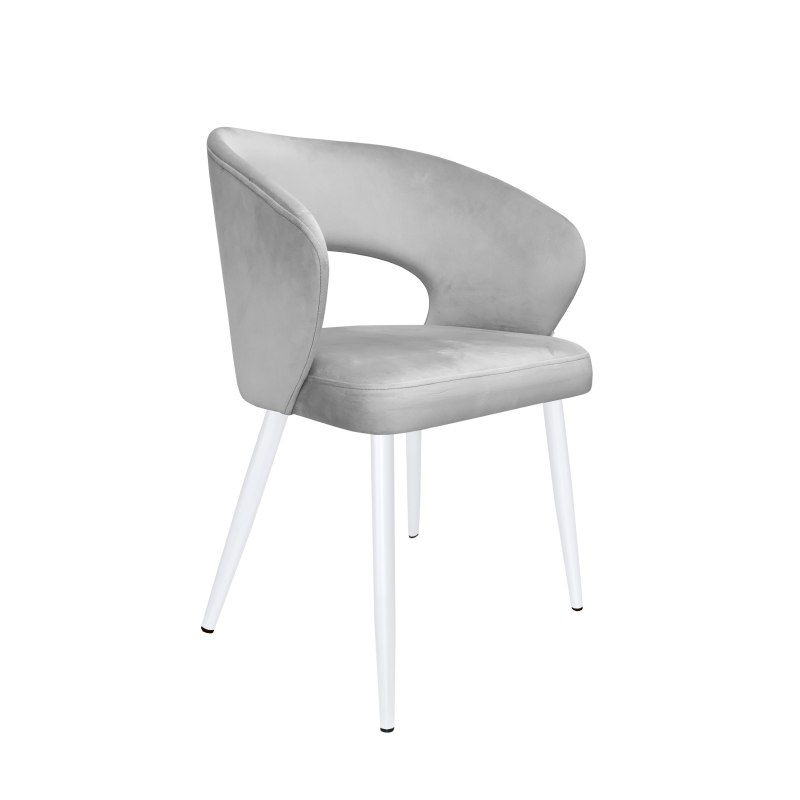 Krzesło tapicerowane AURA MG39 jasny szary na białej nodze