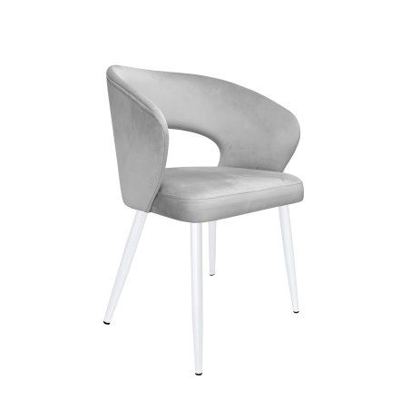 Krzesło tapicerowane AURA MG39 jasny szary na białej nodze