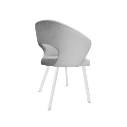 Krzesło tapicerowane AURA MG39 jasny szary na białej nodze