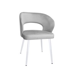 Krzesło tapicerowane AURA MG39 jasny szary na białej nodze