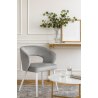 Krzesło tapicerowane AURA MG39 jasny szary na białej nodze