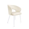 Krzesło AURA welur kremowe na białej nodze