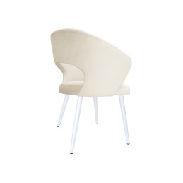 Krzesło AURA welur kremowe na białej nodze