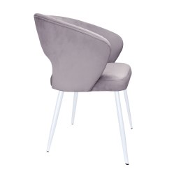 Krzesło AURA welurowe na białej nodze MG55 szary