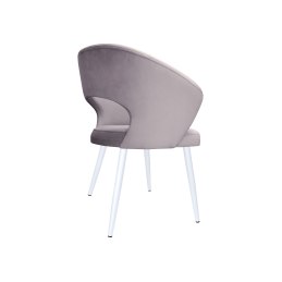 Krzesło AURA welurowe na białej nodze MG55 szary