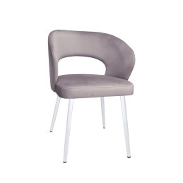 Krzesło AURA welurowe na białej nodze MG55 szary