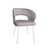 Krzesło AURA welurowe na białej nodze MG55 szary