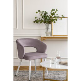 Krzesło AURA welurowe na białej nodze MG55 szary