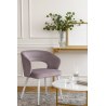 Krzesło AURA welurowe na białej nodze MG55 szary