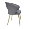 Krzesło tapicerowane AURA welur szare BL14 dąb