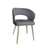 Krzesło tapicerowane AURA welur szare BL14 dąb