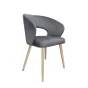 Krzesło tapicerowane AURA welur szare BL14 dąb