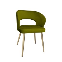 Krzesło AURA welurowe zielona oliwka BL75, nogi dąb
