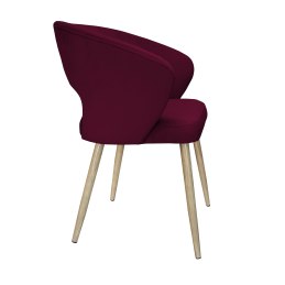 Krzesło AURA tapicerowane welurem MG02 śliwka - nogi dąb