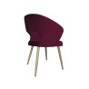 Krzesło AURA tapicerowane welurem MG02 śliwka - nogi dąb