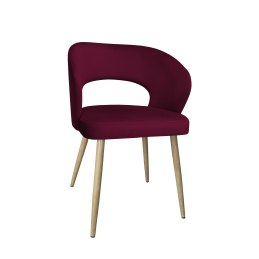 Krzesło AURA tapicerowane welurem MG02 śliwka - nogi dąb