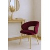 Krzesło AURA tapicerowane welurem MG02 śliwka - nogi dąb
