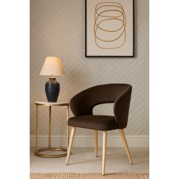 Krzesło tapicerowane AURA - welur MG05 dąb