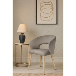 Krzesło tapicerowane AURA welur MG09 dąb