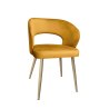 Krzesło AURA welurowe MG15 miodowy z nogami dąb