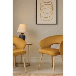 Krzesło AURA welurowe MG15 miodowy z nogami dąb
