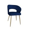 Krzesło AURA welurowe granat MG16 z nogami w kolorze dąb