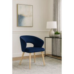 Krzesło AURA welurowe granat MG16 z nogami w kolorze dąb