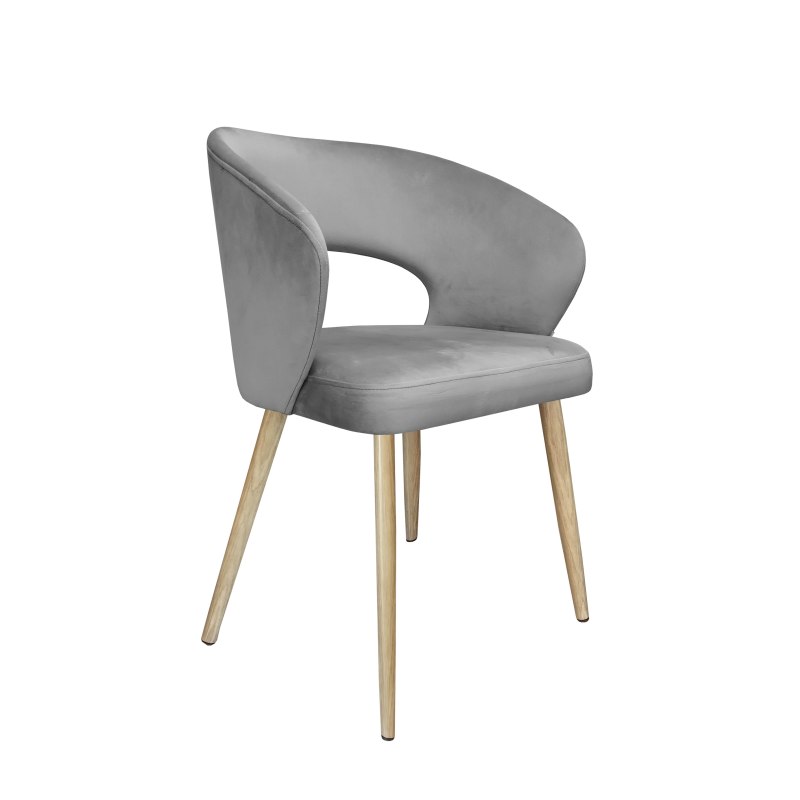 Krzesło AURA welur MG17 szary, nogi dąb