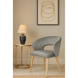 Krzesło AURA welur MG17 szary, nogi dąb