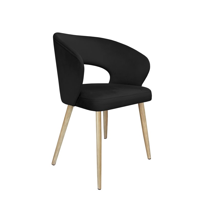 Krzesło tapicerowane AURA welur MG19 turkus, nogi dąb