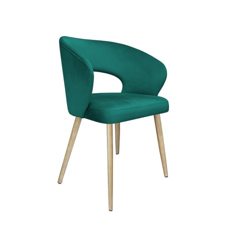 Krzesło AURA welur MG20 turkus, nogi metal dąb