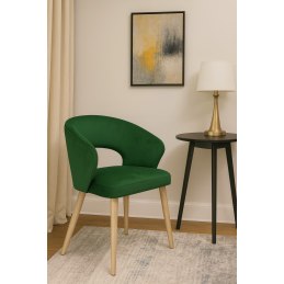 Krzesło AURA welurowe z nogami w kolorze dąb