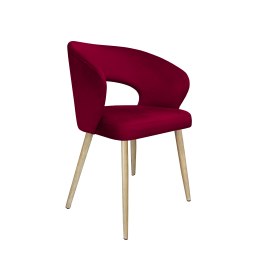 Krzesło AURA welurowe MG31 czerwone, nogi dąb