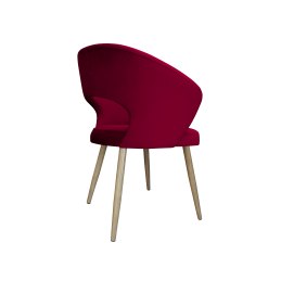 Krzesło AURA welurowe MG31 czerwone, nogi dąb