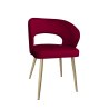 Krzesło AURA welurowe MG31 czerwone, nogi dąb