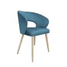 Krzesło tapicerowane AURA MG33 - welur niebieski, nogi dąb