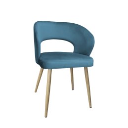 Krzesło tapicerowane AURA MG33 - welur niebieski, nogi dąb