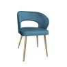 Krzesło tapicerowane AURA MG33 - welur niebieski, nogi dąb