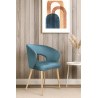 Krzesło tapicerowane AURA MG33 - welur niebieski, nogi dąb