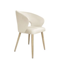 Krzesło AURA welurowe MG50 kremowe, nogi dąb