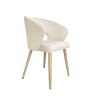 Krzesło AURA welurowe MG50 kremowe, nogi dąb
