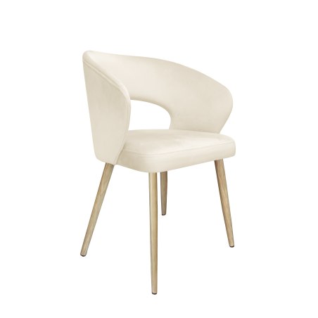 Krzesło AURA welurowe MG50 kremowe, nogi dąb