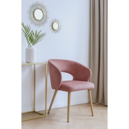 Krzesło tapicerowane AURA – welur, nogi dąb