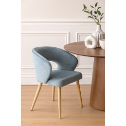 Krzesło AURA welurowe BL06 nogi dąb
