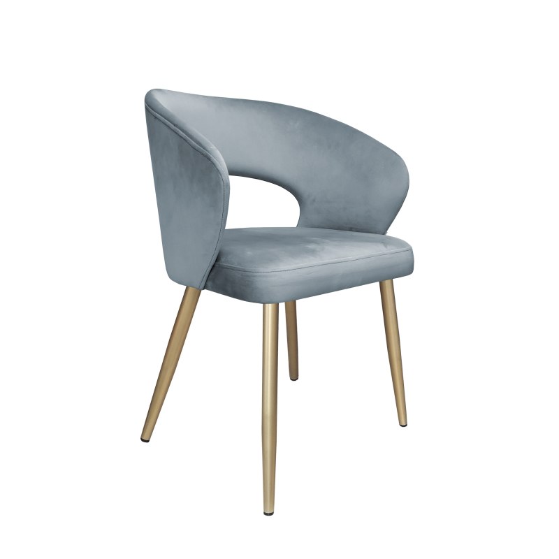 Krzesło AURA welur BL06 złote nogi