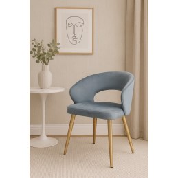 Krzesło AURA welur BL06 złote nogi